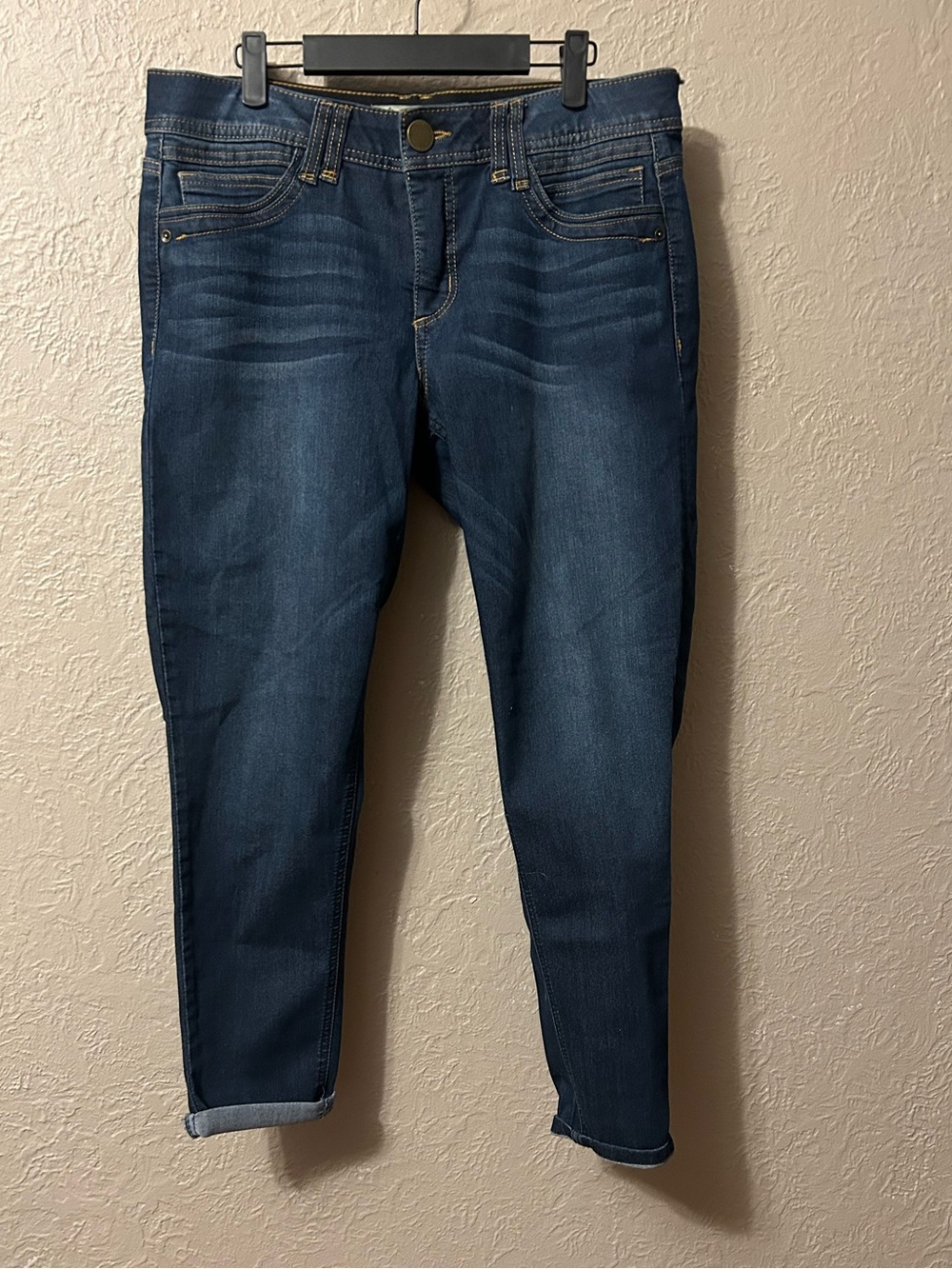 Democracy Dark Blue Ankle Crop Stretch Jeans
